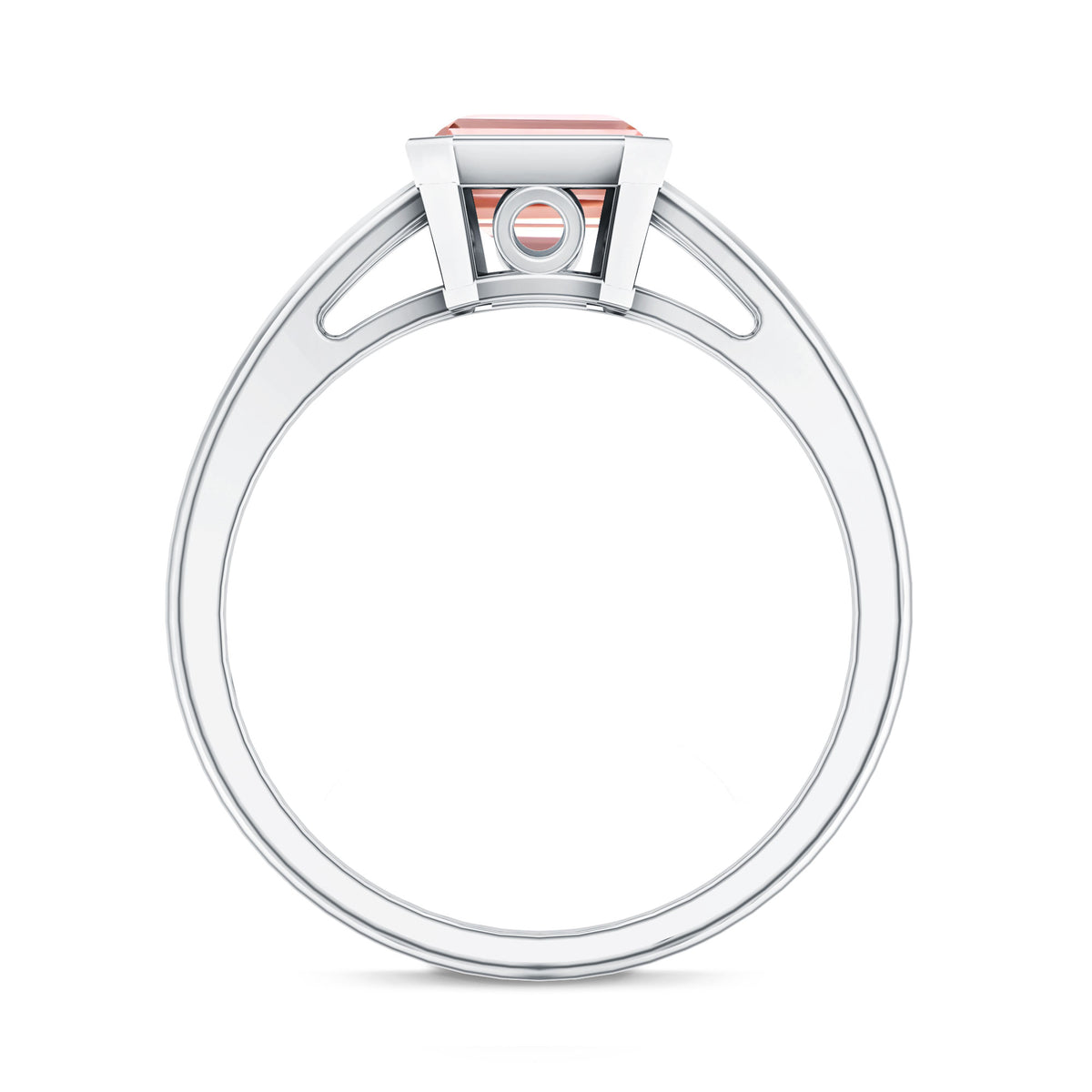 Rosec Jewels-IGI Graded 2 Carat Emerald Cut Split Shank Engagement Ring with Lab Grown Pink Diamond