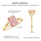 Rosec Jewels-IGI Graded 2 Carat Emerald Cut Split Shank Engagement Ring with Lab Grown Pink Diamond