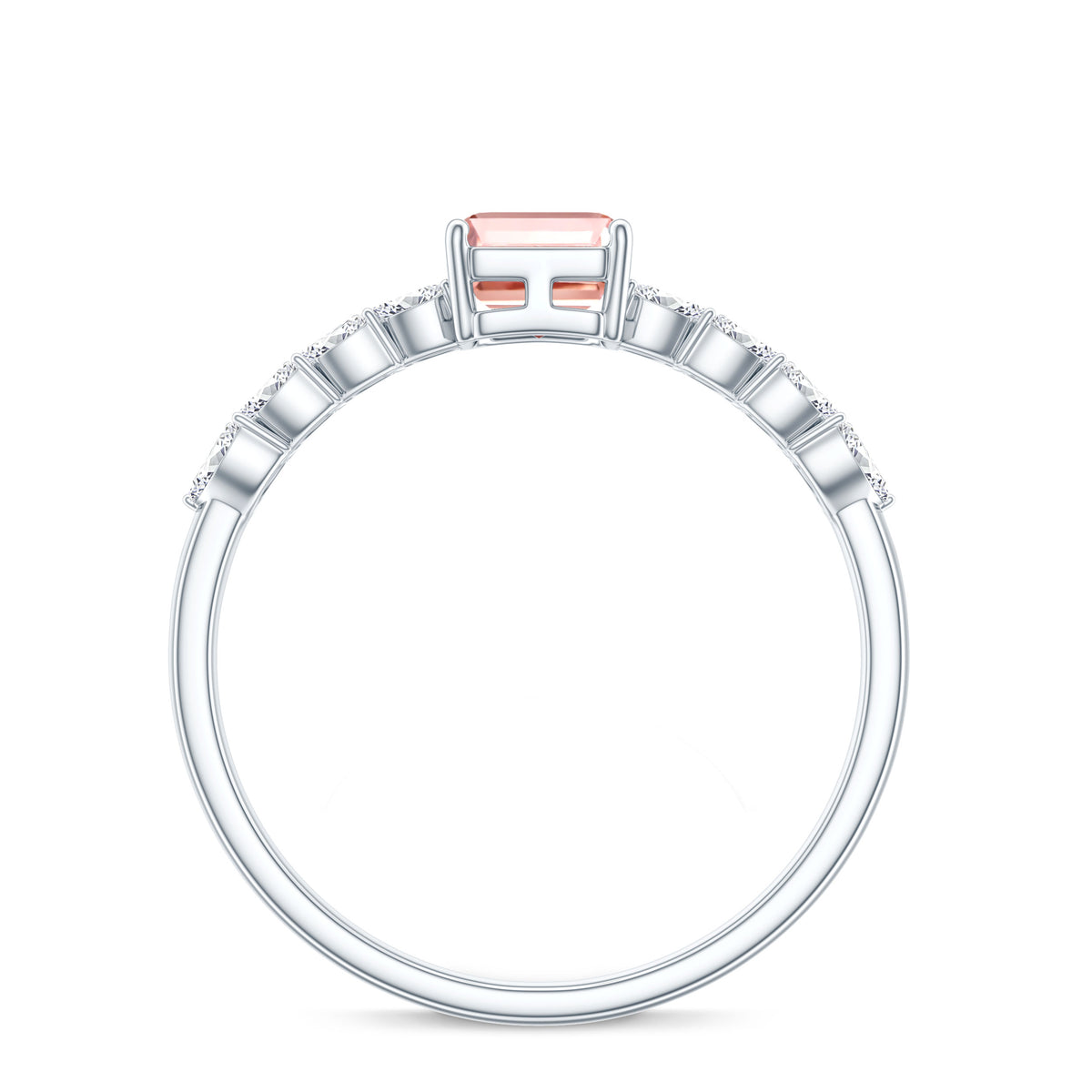 Rosec Jewels-2 Carat IGI Graded Lab Grown Pink White Diamond Engagement Ring with Split Shank