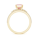 Rosec Jewels-2 Carat Emerald Cut Lab Pink Diamond Engagement Ring Set with IGI Certificate