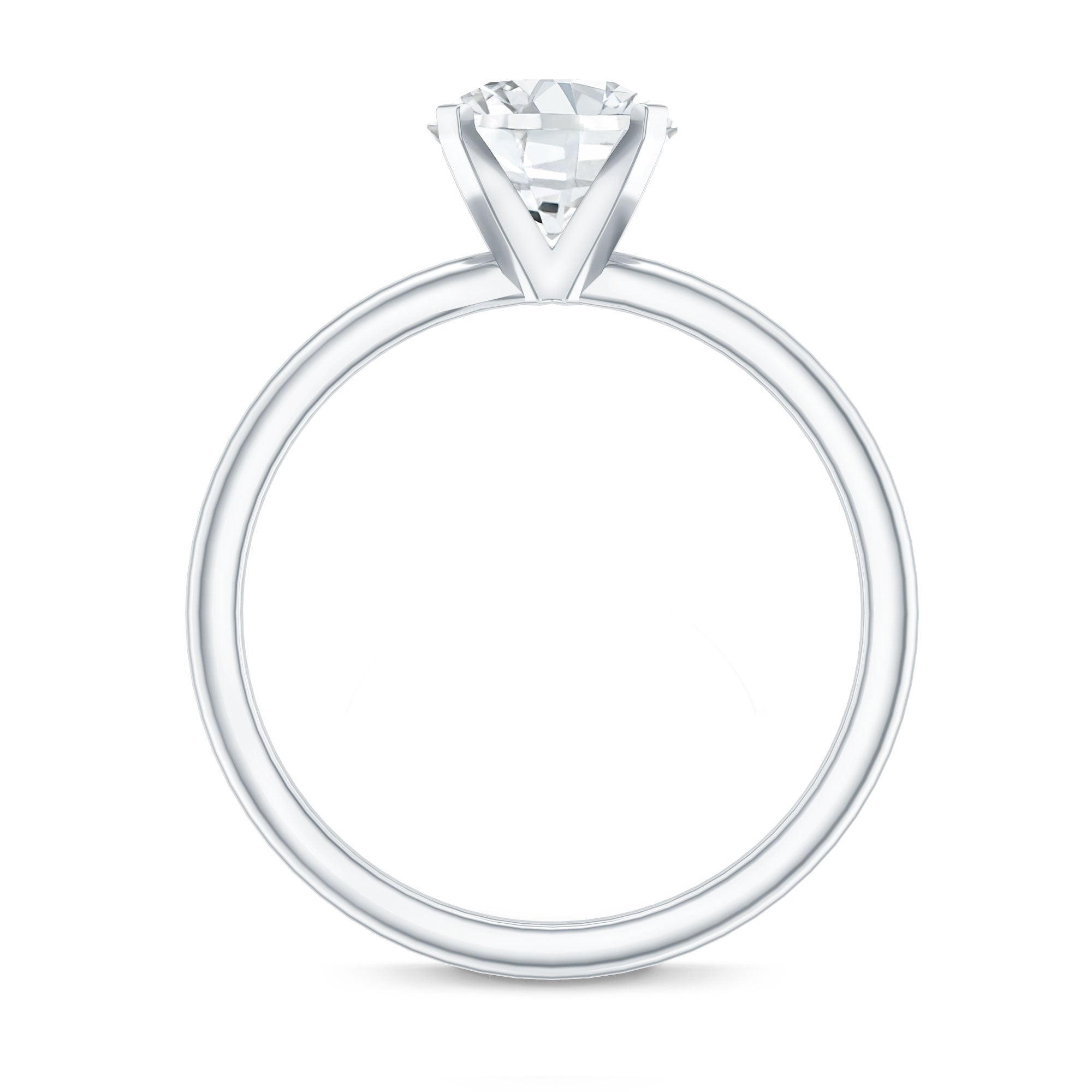 Rosec Jewels-Peg Headset Solitaire Moissanite Ring for Women