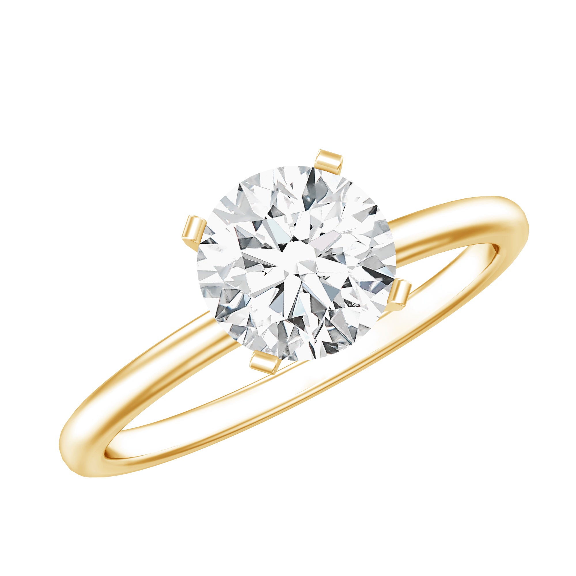 Rosec Jewels-Peg Headset Solitaire Moissanite Ring for Women