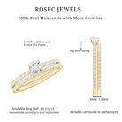 Rosec Jewels-Round Cut Moissanite Engagement Ring with Eternity Band