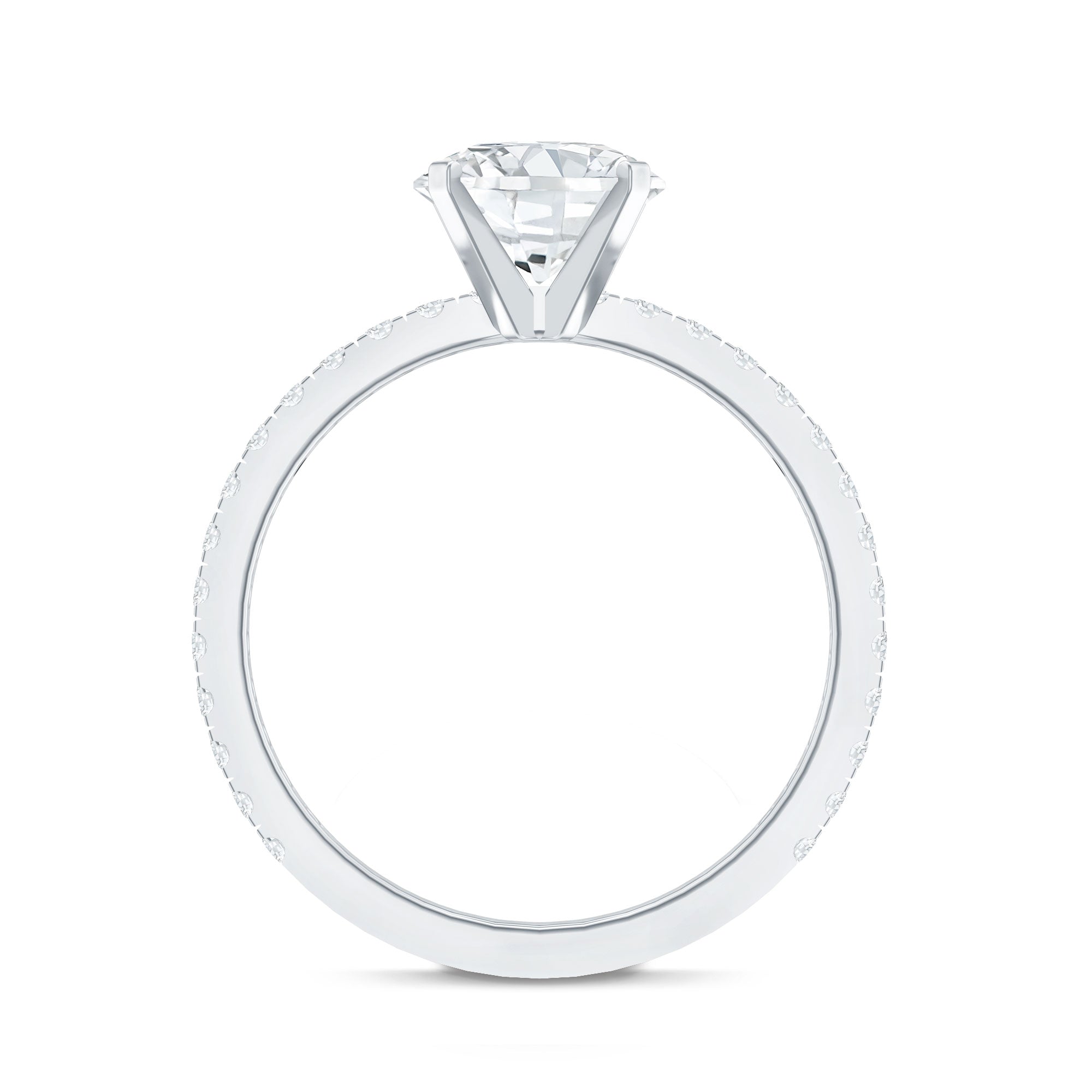 Certified 8 MM Moissanite Solitaire Engagement Ring D-VS1 - Rosec Jewels