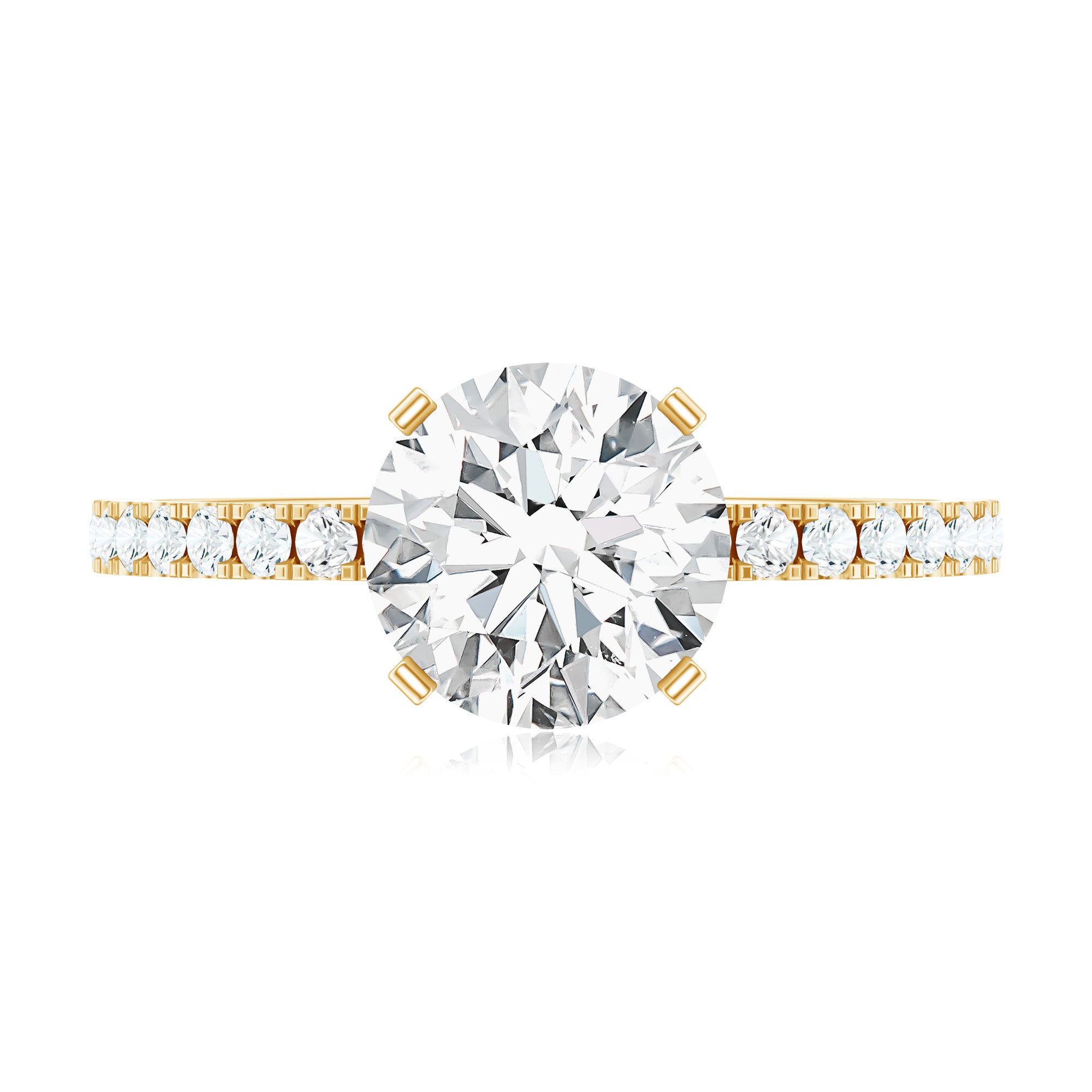 Certified 8 MM Moissanite Solitaire Engagement Ring D-VS1 - Rosec Jewels