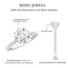 Certified 2 Carat Moissanite Solitaire Engagement Ring in Sterling Silver D-VS1 92.5 Sterling Silver 7 - Rosec Jewels