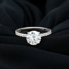 Certified 2 Carat Moissanite Solitaire Engagement Ring in Sterling Silver D-VS1 92.5 Sterling Silver 7 - Rosec Jewels