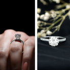 Certified 2 Carat Moissanite Solitaire Engagement Ring in Sterling Silver D-VS1 92.5 Sterling Silver 7 - Rosec Jewels