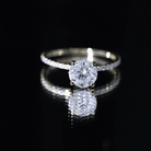 3 Carat Brilliant Cut Moissanite Classic Engagement Ring In Gold Plated Silver D-VS1 14K Yellow Gold Plated Silver - Rosec Jewels