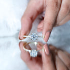 3 Carat Brilliant Cut Moissanite Classic Engagement Ring In Gold Plated Silver D-VS1 14K Yellow Gold Plated Silver - Rosec Jewels