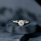 3 Carat Brilliant Cut Moissanite Classic Engagement Ring In Gold Plated Silver D-VS1 14K Yellow Gold Plated Silver - Rosec Jewels