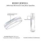 Certified Moissanite Classic Wedding Band Ring D-VS1 - Rosec Jewels