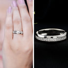 Certified Moissanite Classic Wedding Band Ring D-VS1 - Rosec Jewels