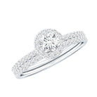 Certified Moissanite Halo Bridal Ring Set D-VS1 - Rosec Jewels