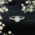 1.25 CT Moissanite Classic Halo Engagement Ring D-VS1 - Rosec Jewels