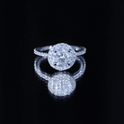 2 Carat Brilliant Cut Moissanite Classic Engagement Ring with Halo D-VS1 92.5 Sterling Silver - Rosec Jewels