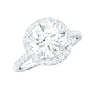 Rosec Jewels-Classic 8mm Moissanite Engagement Ring with Halo