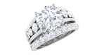 Zircon Designer Wedding Ring Set with Band AAAA - Rosec Jewels