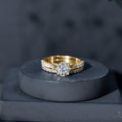 4 CT Moissanite Solitaire Engagement Ring Set With Eternity Band D-VS1 - Rosec Jewels