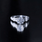 Rosec Jewels-Round Shape Moissanite Solitaire Engagement Ring in Split Shank