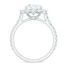 Certified Brilliant Cut Moissanite Halo Engagement Ring D-VS1 - Rosec Jewels