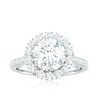 Certified Brilliant Cut Moissanite Halo Engagement Ring D-VS1 - Rosec Jewels