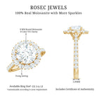 Certified Brilliant Cut Moissanite Halo Engagement Ring D-VS1 - Rosec Jewels