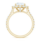 Certified Brilliant Cut Moissanite Halo Engagement Ring D-VS1 - Rosec Jewels