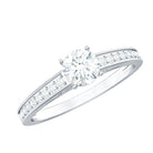 Cubic Zirconia Engagement Ring with Side Stones AAAA - Rosec Jewels