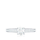 Cubic Zirconia Engagement Ring with Side Stones AAAA - Rosec Jewels