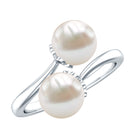 Rosec Jewels-Cultured Freshwater Pearl Bypass Engagement Ring