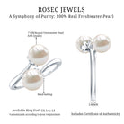 Rosec Jewels-Cultured Freshwater Pearl Bypass Engagement Ring