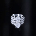 3 CT Cushion Cut Moissanite Solitaire Engagement Ring with Wedding Band D-VS1 - Rosec Jewels