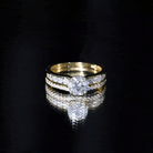 Certified 2 Carat Moissanite Engagement Ring with Wedding Band D-VS1 92.5 Sterling Silver 10.5 - Rosec Jewels
