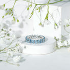 Rosec Jewels-Oval Cut Aquamarine Eternity Wedding Band