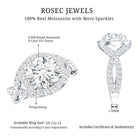 Round Moissanite Crossover Engagement Ring for Women D-VS1 - Rosec Jewels