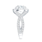 Round Moissanite Crossover Engagement Ring for Women D-VS1 - Rosec Jewels