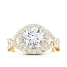 Round Moissanite Crossover Engagement Ring for Women D-VS1 - Rosec Jewels