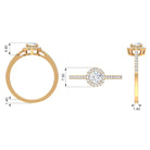 1 CT Minimal Zircon Gold Promise Ring Zircon - ( AAAA ) - Quality - Rosec Jewels