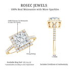 3 CT Princess Cut Moissanite Halo Engagement Ring D-VS1 - Rosec Jewels