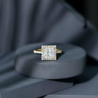 3 CT Princess Cut Moissanite Halo Engagement Ring D-VS1 - Rosec Jewels