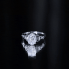 Certified 2 Carat Moissanite Hidden Halo Engagement Ring with Celtic Knot D-VS1 92.5 Sterling Silver - Rosec Jewels