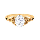 2.25 CT Celtic Knot Oval Moissanite Engagement Ring in Gold Moissanite - ( D-VS1 ) - Color and Clarity - Rosec Jewels