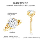 Rosec Jewels-Oval Moissanite Engagement Ring with Celtic Band