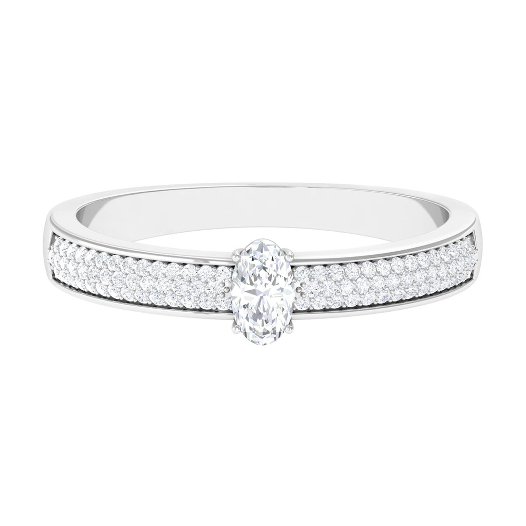 Classic Diamond Solitaire Engagement Ring Diamond - ( HI-SI ) - Color and Clarity - Rosec Jewels