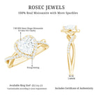 Rosec Jewels-Heart Shape Moissanite Halo Engagement Ring with Criss Cross Band