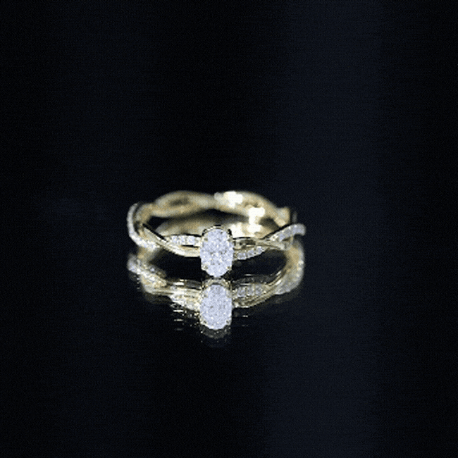 Oval Cut Moissanite Braided Engagement Ring D-VS1 - Rosec Jewels