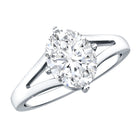 Rosec Jewels-Oval Cut Moissanite Solitaire Engagement Ring in Split Shank