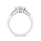 Rosec Jewels-Oval Cut Moissanite Solitaire Engagement Ring in Split Shank