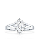 Rosec Jewels-Oval Cut Moissanite Solitaire Engagement Ring in Split Shank
